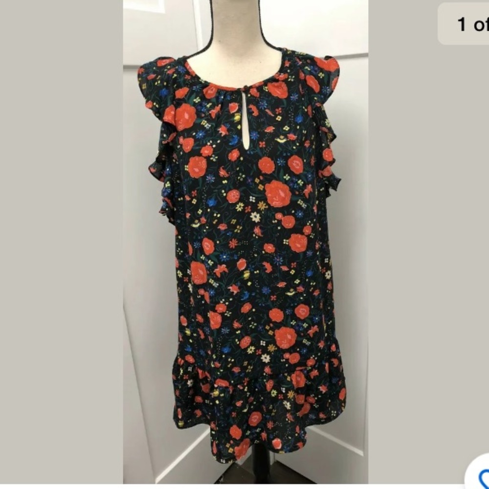 J. Crew Sleeveless Floral Flutter Dress Size XS